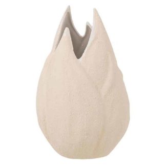 Vase | Vase Design en Céramique "Adema" 31cm Beige Vase Beige Sable