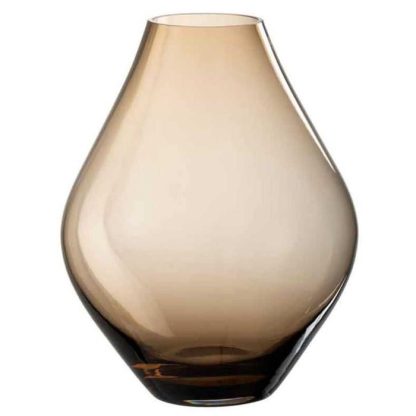 Vase | Vase Design en Verre "Abby" 28cm Ambre Marron Vase Ambre & Marron