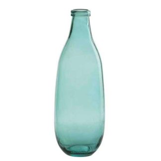 Vase | Vase Design en Verre "Bouteille" 41cm Bleu Azur Vase Bleu Azur