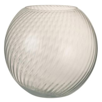 Vase | Vase Design en Verre "Canne Rond" 25cm Blanc Vase Blanc