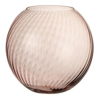 Vase | Vase Design en Verre "Canne Rond" 25cm Blanc Vase Blanc