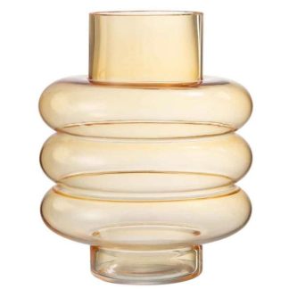 Vase | Vase Design en Verre "Lima" 22cm Ocre Vase Ocre