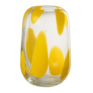 Vase | Vase Design en Verre "Pop Art" 24cm Jaune Vase Jaune