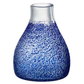 Vase | Vase Design en Verre "Santorini" 22cm Bleu Vase Bleu