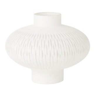 Vase | Vase Design Ligne & Boule "Octave" 24cm Blanc Vase Blanc