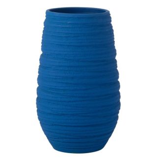 Vase | Vase en Céramique "Fiesta" 40cm Bleu Vase Bleu