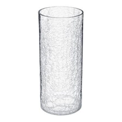 Vase | Vase en Verre Cylindrique "Craq" 30cm Transparent Vase Transparent