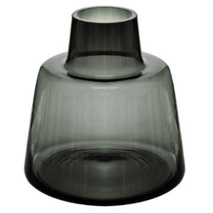 Vase | Vase Epaule Design en Verre "Yliana" 23cm Gris Vase Gris