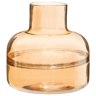 Vase | Vase Rond Déco "Line Shine" 24cm Ambre Vase Ambre