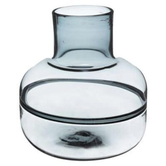 Vase | Vase Rond Déco "Line Shine" 24cm Gris Vase Gris