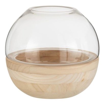 Vase | Vase Rond Design "Galupa" 25cm Marron Clair Vase Marron Clair & Transparent