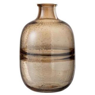 Vase | Vase Rond Design "Nervures" 29cm Ambre Vase Ambre