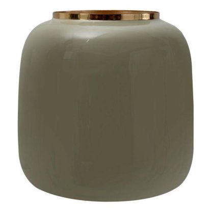 Vase | Vase Rond Design "Niklas" 20cm Menthe & Or Vase Menthe & Or