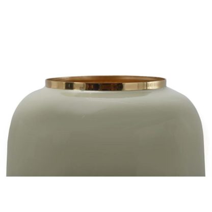 Vase | Vase Rond Design "Niklas" 20cm Menthe & Or Vase Menthe & Or