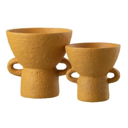 Vase | Vase Rond Design "Zenia" 20cm Ocre Vase Ocre