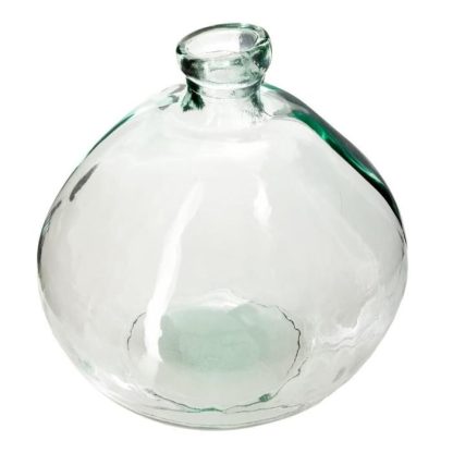 Vase | Vase Rond en Verre Recyclé "Ballon" 22cm Transparent Vase Transparent