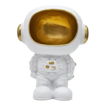 Vide Poche & Coupelle | Vide-Poche Statue "Astronaute" 28cm Blanc Accessoires Déco Blanc & Doré