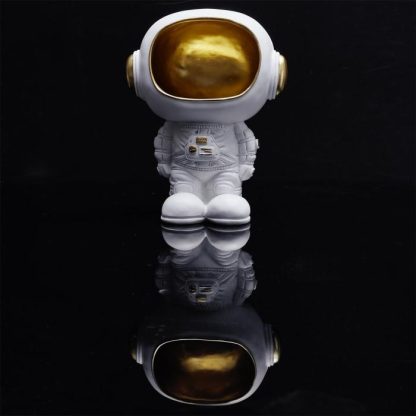 Vide Poche & Coupelle | Vide-Poche Statue "Astronaute" 28cm Blanc Accessoires Déco Blanc & Doré