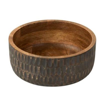 Vide Poche & Coupelle | Coupelle Déco en Bois "Baso" 25cm Naturel & Noir Accessoires Déco Naturel & Noir