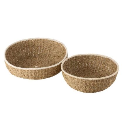 Vide Poche & Coupelle | Lot de 2 Coupelles Déco "Bord" 46cm Naturel Accessoires Déco Naturel