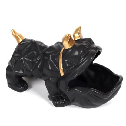 Vide Poche & Coupelle | Statuette & Vide-Poche "Bulldog" 30cm Noir Accessoires Déco Noir