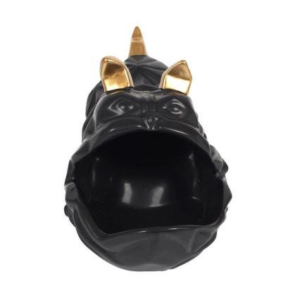 Vide Poche & Coupelle | Statuette & Vide-Poche "Bulldog" 30cm Noir Accessoires Déco Noir