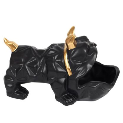 Vide Poche & Coupelle | Statuette & Vide-Poche "Bulldog" 30cm Noir Accessoires Déco Noir