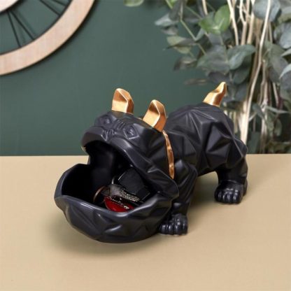 Vide Poche & Coupelle | Statuette & Vide-Poche "Bulldog" 30cm Noir Accessoires Déco Noir