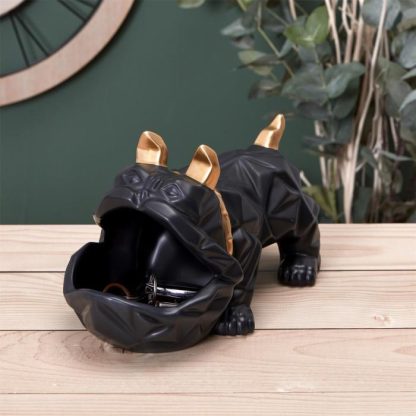 Vide Poche & Coupelle | Statuette & Vide-Poche "Bulldog" 30cm Noir Accessoires Déco Noir