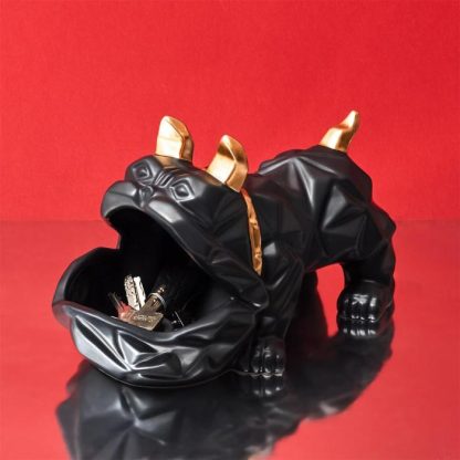 Vide Poche & Coupelle | Statuette & Vide-Poche "Bulldog" 30cm Noir Accessoires Déco Noir