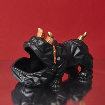 Vide Poche & Coupelle | Statuette & Vide-Poche "Bulldog" 30cm Noir Accessoires Déco Noir