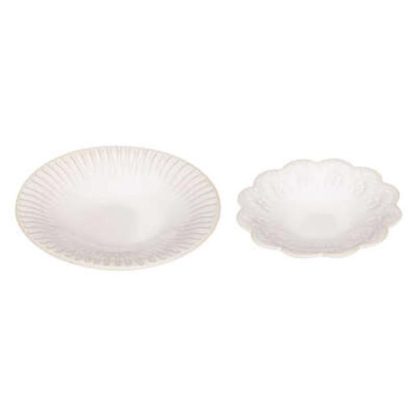 Vide Poche & Coupelle | Lot de 2 Vide-Poches Design "Carmen" 15cm Blanc Accessoires Déco Blanc