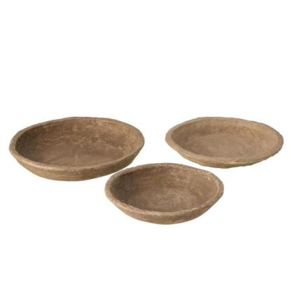 Vide Poche & Coupelle | Lot de 3 Coupelles Déco "Chad" 40cm Naturel Accessoires Déco Naturel