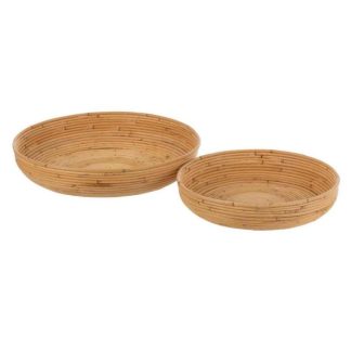 Vide Poche & Coupelle | Lot de 2 Coupelles Déco "Rotin" 50cm Naturel Accessoires Déco Naturel