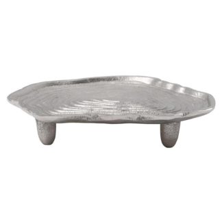 Vide Poche & Coupelle | Plateau Décoratif "Wood Art" 19cm Argent Accessoires Déco Argent