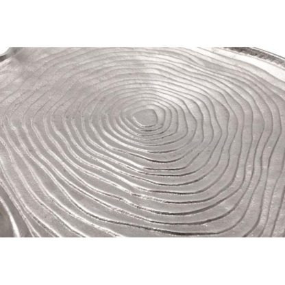 Vide Poche & Coupelle | Plateau Décoratif "Wood Art" 19cm Argent Accessoires Déco Argent