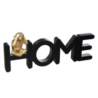 Objet à Poser | Mot à Poser Déco "Home Singe" 37cm Noir & Or Accessoires Déco Noir & Or