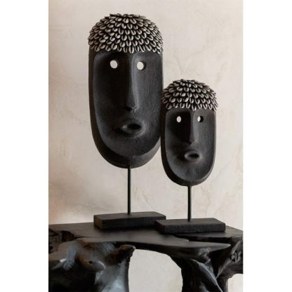 Statue & Statuette | Statue Déco "Masque Ethnique" 51cm Noir Accessoires Déco Noir