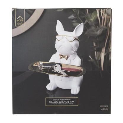 Vide Poche & Coupelle | Statuette & Vide-Poche "Bulldog" 21cm Blanc Accessoires Déco Blanc