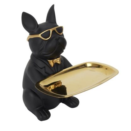 Vide Poche & Coupelle | Statuette & Vide-Poche "Bulldog" 21cm Noir Accessoires Déco Noir