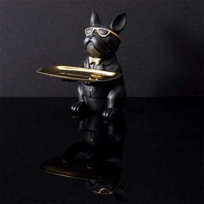 Vide Poche & Coupelle | Statuette & Vide-Poche "Bulldog" 21cm Noir Accessoires Déco Noir