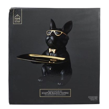 Vide Poche & Coupelle | Statuette & Vide-Poche "Bulldog" 21cm Noir Accessoires Déco Noir