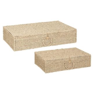 Boîte de Rangement | Lot de 2 Boîtes de Rangement "Cora" 80cm Naturel Boîte de Rangement Boîte de Rangement