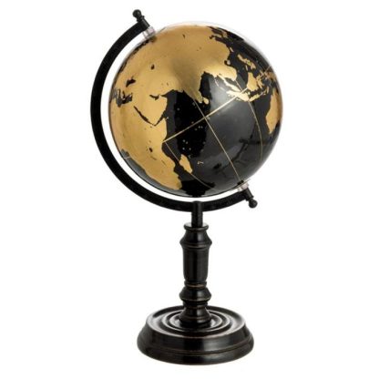 Objet à Poser | Globe sur Pied Déco "Bicolore" 41cm Noir & Or Accessoires Déco Noir & Or