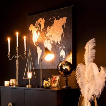 Objet à Poser | Globe sur Pied Déco "Bicolore" 41cm Noir & Or Accessoires Déco Noir & Or