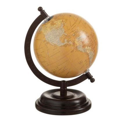 Objet à Poser | Globe Terrestre sur Pied Bois "Iconic" 22cm Naturel Accessoires Déco Naturel & Ocre